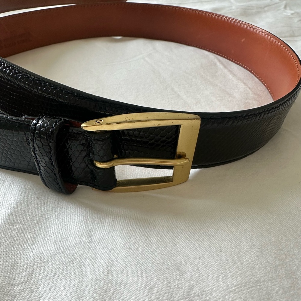 Coach mens leather belt size 38 genuine lizard leather - Picture 2 of 8